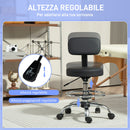 Sedia Girevole 52x52x78-92 cm ad Altezza Regolabile con Poggiapiedi in Acciaio e Finta Pelle Nero 