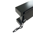 Camino Elettrico da Parete o Incasso Alaro Plus 127x18x52 cm Effetto Fiamma Telecomando in MDF Nero