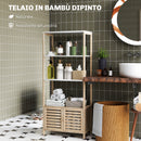 Mobile Bagno con Armadietto e Ripiani 63x30x138 cm in Bambù   