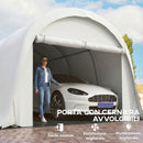 Tenda Garage Auto da Esterno 360x720x270 cm Telaio in Metallo Zincato Copertura in PE UV50+ Crema      