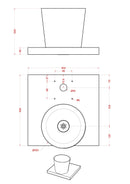 Base con Vaschetta per Fontane con Ghiera Grande 40x40x5 cm in Cemento Belfer 42/BSE/3 Viola