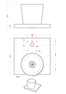 Base con Vaschetta per Fontane con Ghiera Grande 40x40x5 cm in Cemento Belfer 42/BSE/3 Verde Acido