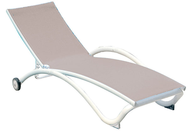 Vorghini Tortora Transat de jardin avec roues en aluminium online