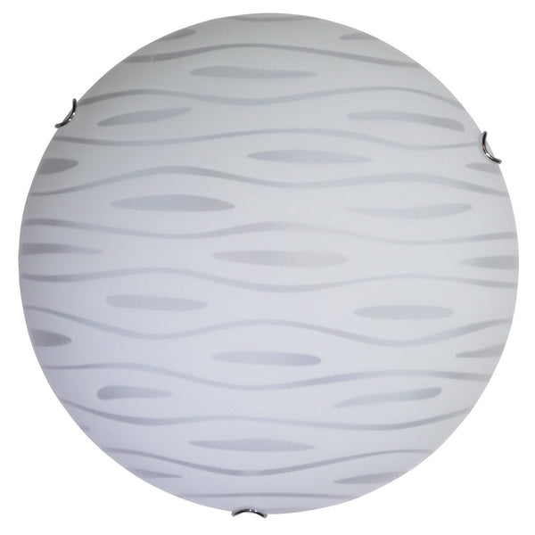 prezzo Plafonnier 1xE27 Crochets Chrome Plaque Verre Blanc Décoré Marea E-Energy Fulvia