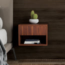 Set 2 Comodini con Cassetto e Ripiano a Giorno 40x34x29 cm in Legno Marrone  