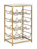 Tavolino con Porta Bottiglie 12 Ripiani Marmol in Metallo