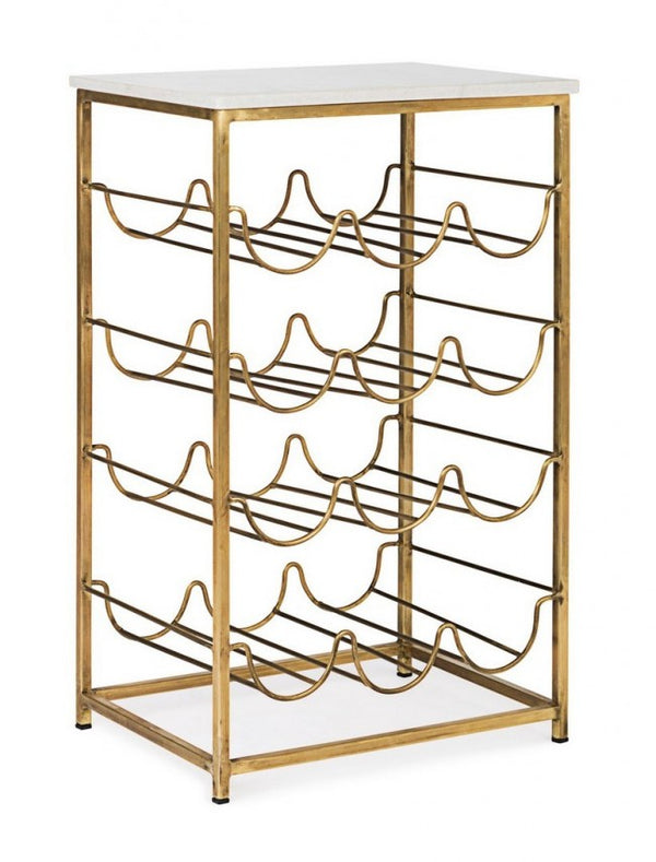 Table basse avec porte-bouteille 12 étagères en métal Marmol online