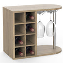 Scaffale Bar Cantinetta Vino da Parete 42x52x28 cm Cantina 8 Posti + Porta Calici in Legno Quercia      