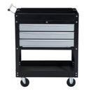 Carrello Porta Attrezzi da Officina Professionale Cassettiera in Lamiera Nero 68x46x88 cm 