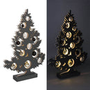 Albero di Natale in Legno 50 cm con Led e Palline Antracite