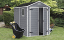 Casetta da Giardino Porta Attrezzi 185,8x236,8x227 cmin Resina Effetto Legno Keter Manor 6x8 Grigia
