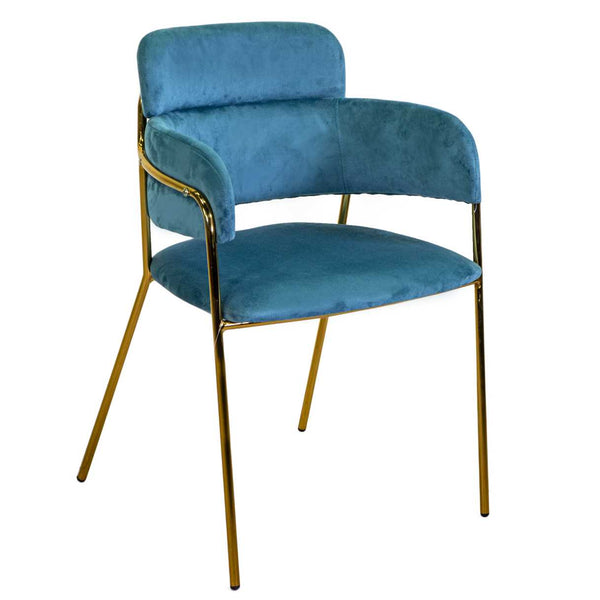 Chaise rembourrée 52x52xh79 cm en tissu velours Hannover bleu acquista