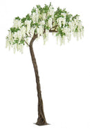 Pianta Artificiale Albero Glicine Bianco H320 con Vaso Verde