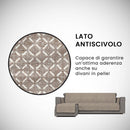 Copridivano in Poliestere con Penisola Sinistra Marrone Varie Misure