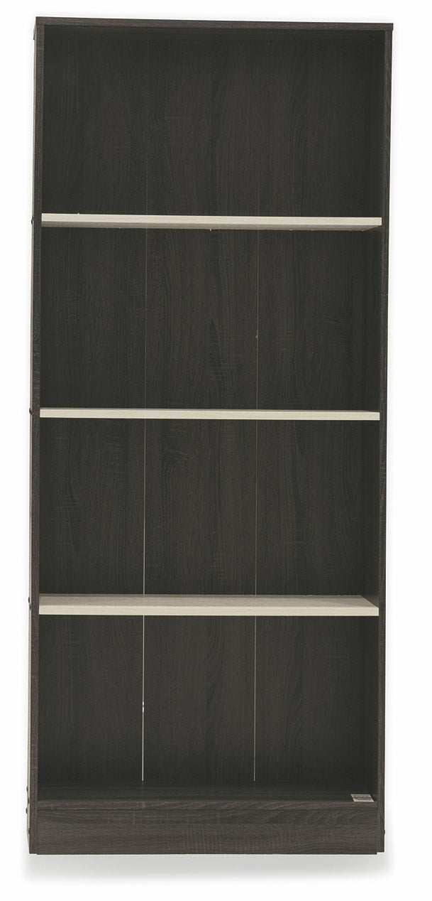 Libreria 4 Ripiani 73x24x170 cm in MDF Soriani Grigio Scuro e Bianco