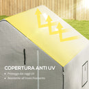 Copertura per Serra da Giardino 140x143x190 cm con Porta a Cerniera e Finestre PE Bianco      