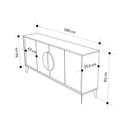Madia 4 Ante 180x35,6x82 cm in MDF Gora Bianco