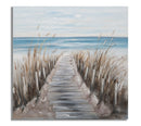 Dipinto su Tela Beach 100x3,8x100 cm in Legno di Pino e Canvas Multicolor