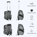 Trolley Zaino Trasportino per Cani e Gatti 42x25x55 cm in Oxford con Rete Traspirante Grigio