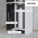 Mobile a Colonna da Bagno 15x17x120 cm con Ripiani a Giorno e Armadietti in Legno Bianco e Nero  