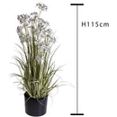Pianta Artificiale allium Altezza 115 cm Bianco