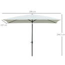 Ombrellone da Giardino 2x3 m Palo Ø38 mm in Alluminio e Poliestere Beige