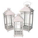 Set 3 Lanterne in Metallo crema quadra