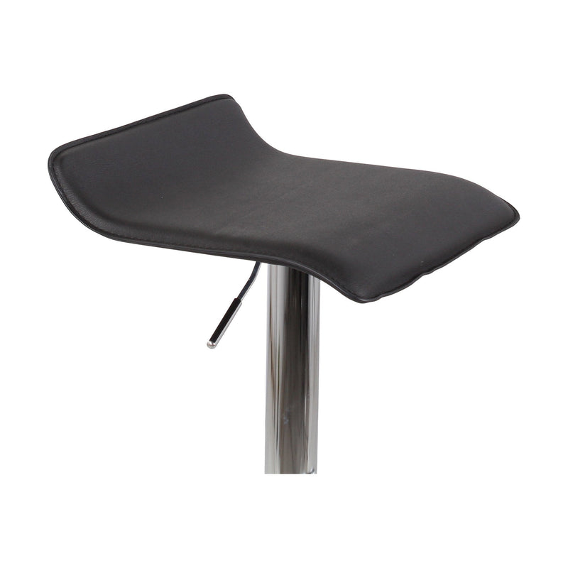 Set 2 Sgabelli 38x40x54/74 cm in Ecopelle con Base Cromata Nero