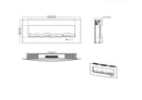 Camino Elettrico da Pavimento 55x122,2x15,7 cm Effetto Fiamma 1500W Archi Nero