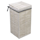 Cesto Portabiancheria paper hilary bianco quadro pieghevole cm 31x31xh60