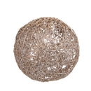 Set 2 Sfere Decorative di Natale in Rattan Willow con 15 Led Ø20 cm Champagne