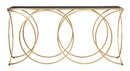 Console Infinity 160x40x79 cm in Ferro e Specchio e MDF Oro e Nero
