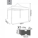 Gazebo Pantheon 3x3 m in Alluminio Bianco