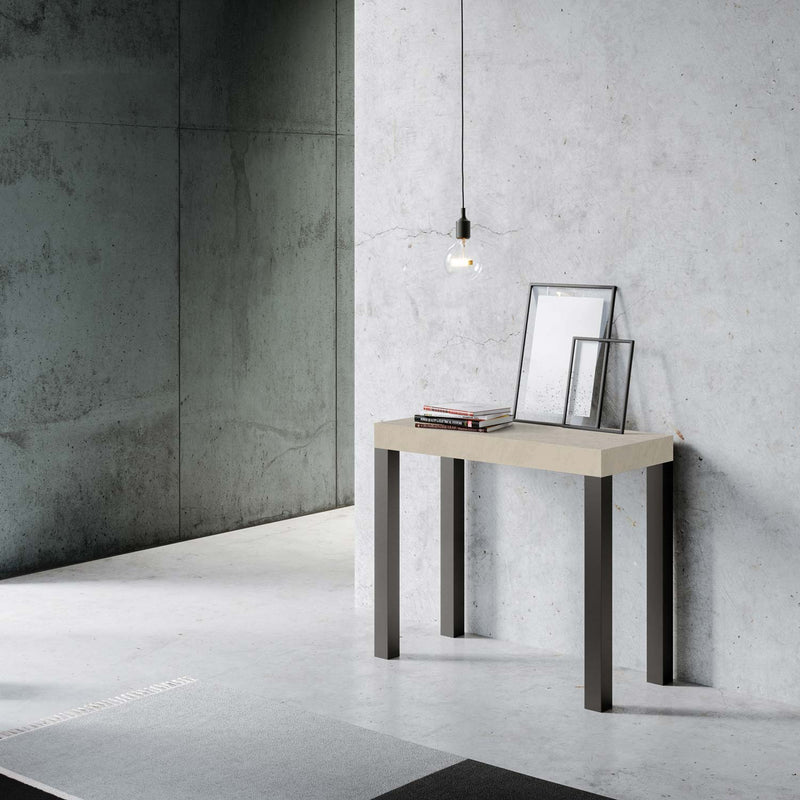 Consolle Allungabile 90-196x40x77 cm Everyday Small Cashmere Telaio Antracite 