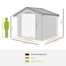 Casetta Box da Giardino Porta Utensili 200x150x190 cm in Acciaio Zincato Nero