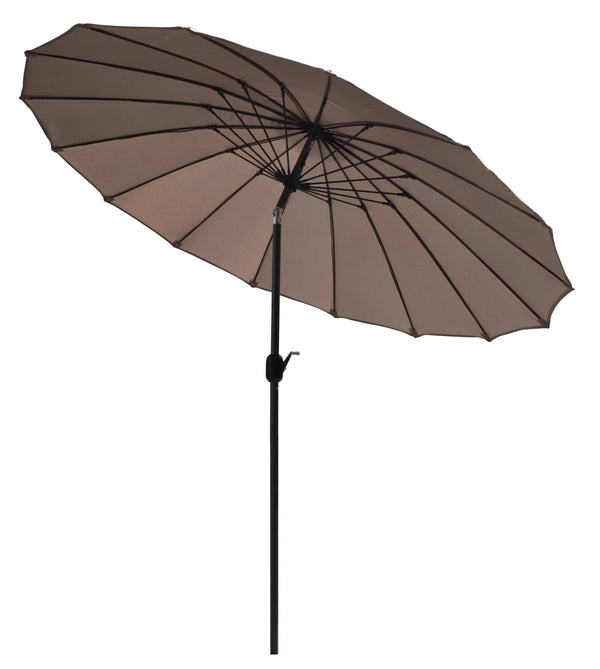 sconto Parasol de jardin Ø2,7m en Fibre de Verre et Polyester Gris Tourterelle