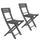 Lot de 2 chaises pliantes en bois Basic gris foncé