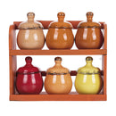 Set 6 Barattolini con Stand Ø7,5x11 cm 90 ml in Ceramica VdE Tivoli 1996 Shades 
