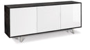 Mobile 3 Ante 177x74x41 cm Ossido Nero/Bianco Lucido