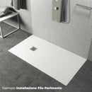 Piatto Doccia in Pietra  Pedrinelli Ardesia Stone Side Bianco Varie Misure