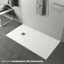 Piatto Doccia in Pietra  Pedrinelli Ardesia Stone Side Bianco Varie Misure
