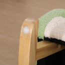 Poltrona per Bambini 18-36 Mesi 50x45x44 cm con Braccioli e Imbottitura Spessa in Sherpa e Legno di Eucalipto Verde      
