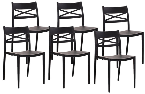 Lot de 6 Chaises 81x46x52 cm en Polypropylène Noir acquista