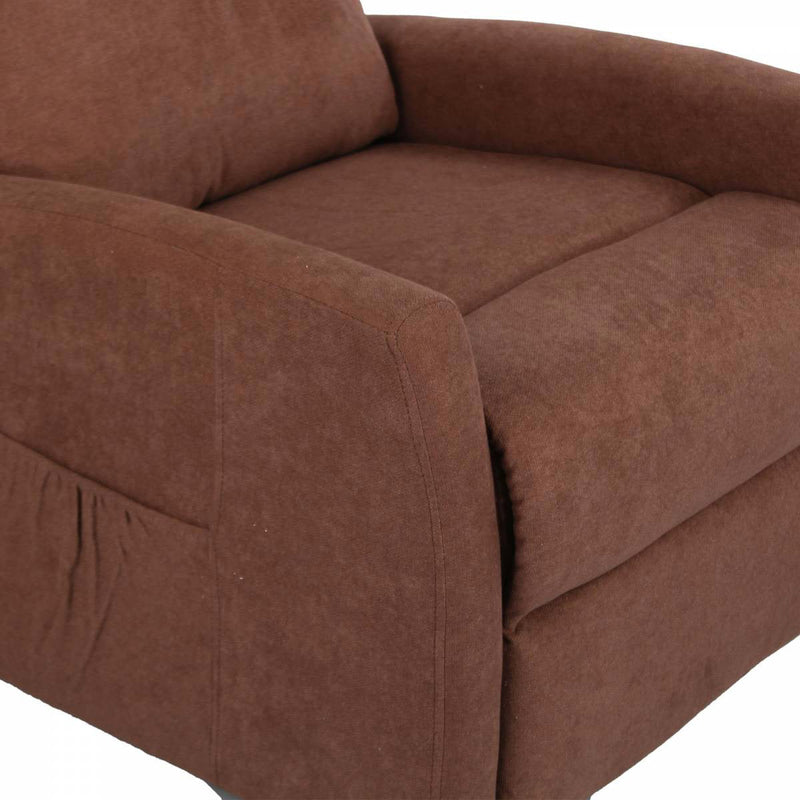 Poltrona Alzapersona Elettrica 1 Motore in Tessuto Marrone