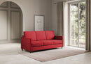 Divano 3 Posti 198x85x85 cm Karay in Tessuto Rosso