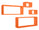 Lot de 3 Etagères Cubes Murales Carrées et Rectangulaires en Panneau de Fibres de Merlin Orange