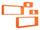 Lot de 3 Etagères Cubes Murales Carrées et Rectangulaires en Panneau de Fibres de Merlin Orange