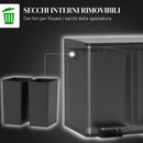 Pattumiera a 2 Sezioni da 15L 41,7x36,6x43,2 cm a Pedale con Chiusura Silenziosa in Acciaio Inox Argento  