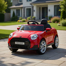 Macchina Elettrica per Bambini Licenza Ufficiale Mini Cooper S Cabrio 12V Sedili in Pelle e Telecomando Rosso