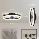 Ventilatore a Soffitto Ø50 cm con Luce LED Regolabile Telecomando Timer 6 Velocità in Acciaio e Plastica Nero      